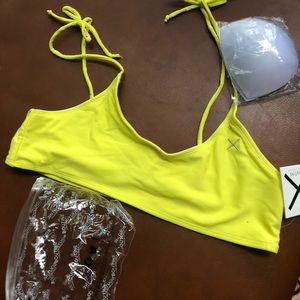 NWT Boutine LA shoulder tie bikini top in butter